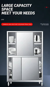 Armario Comercial de Acero Inoxidable de Cuatro Puertas con Función Push-Pull, Acabado Pulido, Capacidad de Carga de 300 kg/m para Hoteles y Restaurantes - Product Image 3