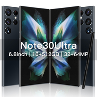 Smartphone Note 30 6,8 pouces 32+64MP Deca Core LTE 4G 5G Déverrouillage facial 120Hz Android 12.0