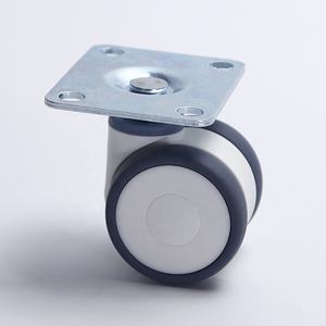 2 Zoll Doppelrollen Möbelrollen Schwenkbare Flachplatten-Doppelrollen Kunststoff-Bürostuhlrollen - Product Image 5