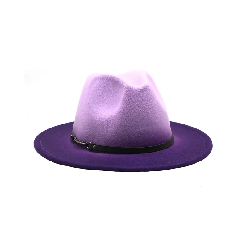 Renkli fedora şapka s yüksek kaliteli özelleştirilebilir sıcak satış geniş fötr şapka fedora şapka yeni tasarım moda fedora şapka s yetişkin için