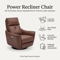 Fauteuil inclinable électrique, fauteuil inclinable pivotant en cuir, fauteuil individuel réglable avec appui-tête pour salon et hôtel