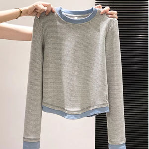 G111 AL4290-65.99-LLBB-Camiseta polo <span class=keywords><strong>de</strong></span> manga larga para <span class=keywords><strong>mujer</strong></span>, versión coreana, top holgado y versátil para uso informal <span class=keywords><strong>de</strong></span> primavera - Product Image 2