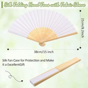 Paquete de 12 Abanicos Plegables de Estilo Chino y Japonés, Decorativos, de Bambú, para Manualidades, Bodas, Fiestas, Bailes y Decoración - Product Image 3
