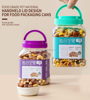 Bocaux en plastique de qualité alimentaire 715 ml carrés avec couvercle à vis transparents, bouteilles PET hermétiques pour le stockage des graines, amandes, céréales et flocons d'avoine