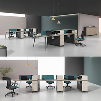 Bureaux d'ordinateur en bois extensibles au design moderne avec table de poste de travail MFC pour 4 à 6 personnes, livraison rapide