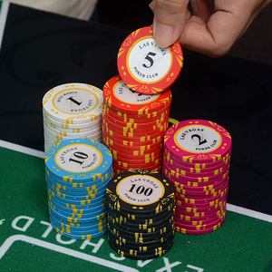 Set da 50 Fiches da <span class=keywords><strong>Poker</strong></span> Las Vegas da 14g con Borsa Portatile - Fiches di Alta Qualità Economiche per Blackjack, Serate di <span class=keywords><strong>Poker</strong></span> e Feste - Product Image 4