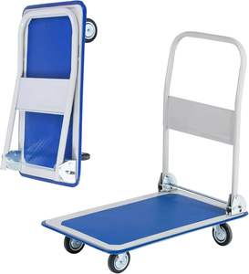 Aanpasbare draagbare opvouwbare handkar met stalen platform, vier wielen, transportkar, OEM voor handkarren en transportwagens - Product Image 2
