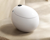 Nouvel Ensemble WC Bidet Intelligent Électrique Superbe en Forme d'Œuf avec Chauffage Instantané et Séchage Intégré