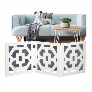 <span class=keywords><strong>Barrière</strong></span> décorative extensible autoportante pour chiens de petite/moyenne taille – Idéale pour les escaliers, les portes et les couloirs - Product Image 1