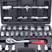 32 pièces kit de douille boîte voiture mécanique clé combinée ensemble d'outils à main clé à douille à cliquet ensemble outil