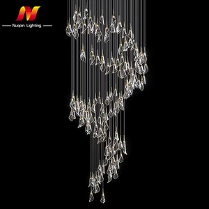 Sản Phẩm Mới Trong Nhà Sảnh Khách Sạn Hội Trường Cầu Thang Treo Ánh Sáng Mặt Dây Chuyền Thủy Tinh Hiện Đại Hoa Đèn Chùm - Product Image 4