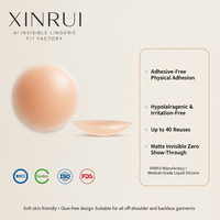 XINRUI Cache-tétons autocollants 100 % silicone (pasties) pour femmes - Coussinets de soutien-gorge invisibles pour robes dos nu, mariages et soirées