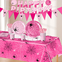 Assiette de décoration personnalisée jetable en forme de toile d'araignée, haute qualité, vente directe usine, pour anniversaire, Saint-Valentin, fête et thème célébration