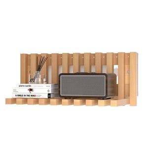 Wooden <b>Wall</b>-<b>Mounted</b> <b>Shelf</b> Grid Storage Rack For Books And Decorative Items Living Room Bedroom Use Durable Design - Product Image 5