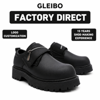 Mocassins à plateforme épaisse OEM ODM pour hommes, style punk, avec fermeture éclair, à enfiler, semelle épaisse, chaussures décontractées habillées