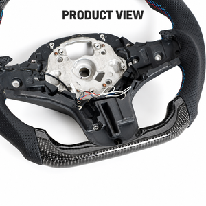 Volant G30 2018-2023 aspect carbone pour BMW Série 5 avec LED noir trois branches, remplacement personnalisé, vente en gros - Product Image 3