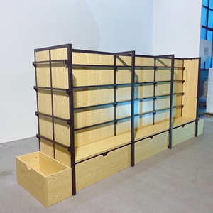 Tienda de tienda y supermercado, panel transparente, diseño miniso, estante de doble cara con gancho y estante - Product Image 2