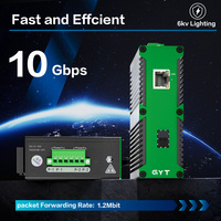 Conmutador Ethernet Industrial GYT IE1800-1T1F-SC2-R, 1 Puerto RJ45, 1 Puerto Fibra SC Multimodo, Montaje en Riel DIN