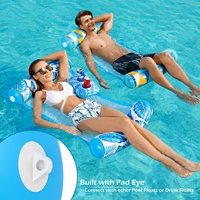 Hamac aquatique gonflable pour adultes, chaise longue de piscine, lit flottant en maille, dossier rayé pliable à double tube – Fournisseur fabricant