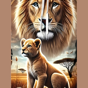 Felpa con Cappuccio Personalizzata con Motivo <span class=keywords><strong>Leone</strong></span> Cartoon Stampato in 3D e Chiusura a Coulisse - Product Image 5