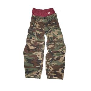 Pantalon Baggy Camouflage Double Taille pour Homme, 380 g/m² Coton <span class=keywords><strong>Nylon</strong></span>, Coupe Ample à Jambes Larges, Motif Écossais, avec Poches et Ourlet Découpé - Product Image 1