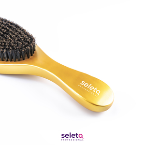 Brosse à cheveux pour barbier, accessoire, peigne <span class=keywords><strong>AFRO</strong></span>, manche en bois, poils de sanglier naturel, doux, coiffure, barbier - Product Image 4