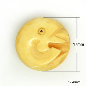 Prachtig met de hand gesneden ossenbeen kralen met diverse levendige dierenmotieven zoals vis, aap, kat en draak voor uniek juweelontwerp & -bewerking - Product Image 6