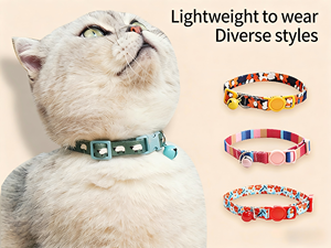 Collares de seguridad para gatos con cascabeles, paquete de 2, venta al por mayor, accesorios para mascotas, collar ajustable para gatos - Product Image 2