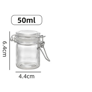Venta al por mayor de frascos de vidrio sellados de 50ml, 100ml, 200ml, 280ml con etiquetas personalizadas y cierre de hebilla para granos, dulces, miel, mermelada, especias y alimentos. - Product Image 5