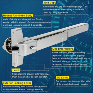 Lửa đánh giá khẩn cấp thoát an toàn khóa cửa chống hoảng loạn thoát Thiết bị đẩy thanh thoát Thiết bị khóa thanh đẩy cho cửa khẩn cấp - Product Image 4