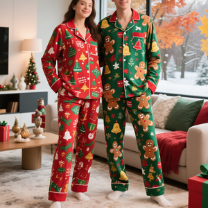 HUOYOUNG Custom Winter Christmas <strong>Pyjama</strong> Unisex Sleepwear Couple Style Cotton <strong>Family</strong> Matching Christmas Pajama <strong>Set</strong> <strong>for</strong> Women - Product Image 2
