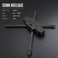 BelinRC 13 Inch 593mm Wheelblase T300 Pelat Karbon Normal Tipe X Kit Rangka Quadcopter Jarak Jauh 13/15 Inch untuk Drone FPV DIY
