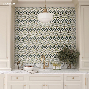 Lander đá thiết kế mới bằng tia nước đá cẩm thạch khảm tường gạch cho phòng tắm phòng khách đá thiên nhiên bằng tia nước đá cẩm thạch khảm gạch - Product Image 3