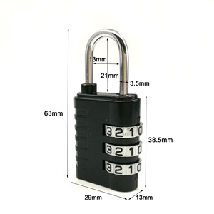 Travel Combination <b>Lock</b> 3 Digit Zinc Alloy Resettable Padlock For Bags Drawers Wardrobe Doors Mixed Colors - Product Image 4