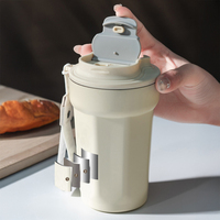 Botol Air Kopi 420ML Terisolasi Stainless Steel Mug Kopi Perjalanan Anti Bocor Isolasi Termal 6 Jam Cangkir Kopi