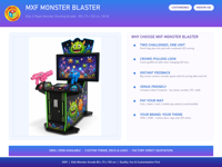Machine d'arcade de tir pour 2 joueurs, jeu de monstres, dessin animé LED 80x75x150 cm pour centre commercial FEC