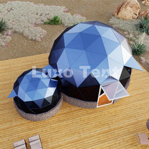 Tenda Luxo High-end Hotel tenda casa 6M + 3M collegato con doppi vetri in vetro geodetica tenda a cupola per <span class=keywords><strong>Glamping</strong></span> <span class=keywords><strong>Resort</strong></span> - Product Image 1