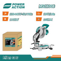 Scie à onglet Power Action MS1800B, moteur à induction 1800W, lame de 255 mm, machine à couper le bois pour le travail du bois