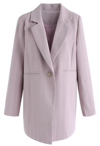 Oem personalizzato di alta moda con collo <span class=keywords><strong>a</strong></span> maniche lunghe <span class=keywords><strong>a</strong></span> <span class=keywords><strong>righe</strong></span> stampa <span class=keywords><strong>Blazer</strong></span> lungo <span class=keywords><strong>a</strong></span> bottone singolo per le donne - Product Image 6