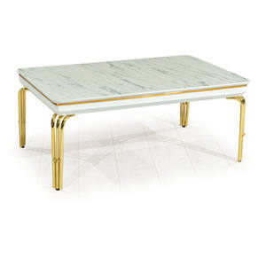 Table basse moderne en marbre et métal, design durable pour salon, meubles de maison - Product Image 2