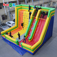 Mur d'escalade gonflable géant Sayok pour jeux de plein air, toboggan gonflable géant pour adultes et enfants