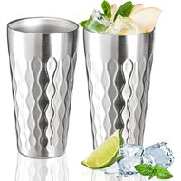 Mug à bière en acier inoxydable 304 de 450/550 ml, mug à thé, mug pour boissons, pour les restaurants, les bars, les barbecues, tasse à double paroi
