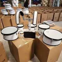 Ensemble de tambours de marche quadri-têtes avec harnais de transport pour performance de fanfare et de corps de tambours