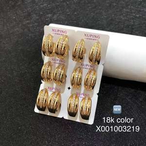 Pendientes al por Mayor XUPING, Pendientes de Aro de Varios Estilos Chapados en Oro de 14K y 18K, Joyería de Moda para Mujer, Surtido de Pendientes - Product Image 1