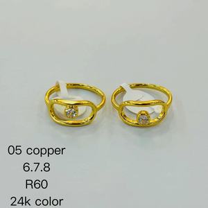 슈핑 주얼리 도매 24K 금도금 중국산 고급 웨딩 약혼 여성 남성 커플 패션 핸드 링 - Product Image 3
