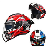Casque modulaire de moto léger homologué DOT avec double visière relevable, doublure amovible et lavable