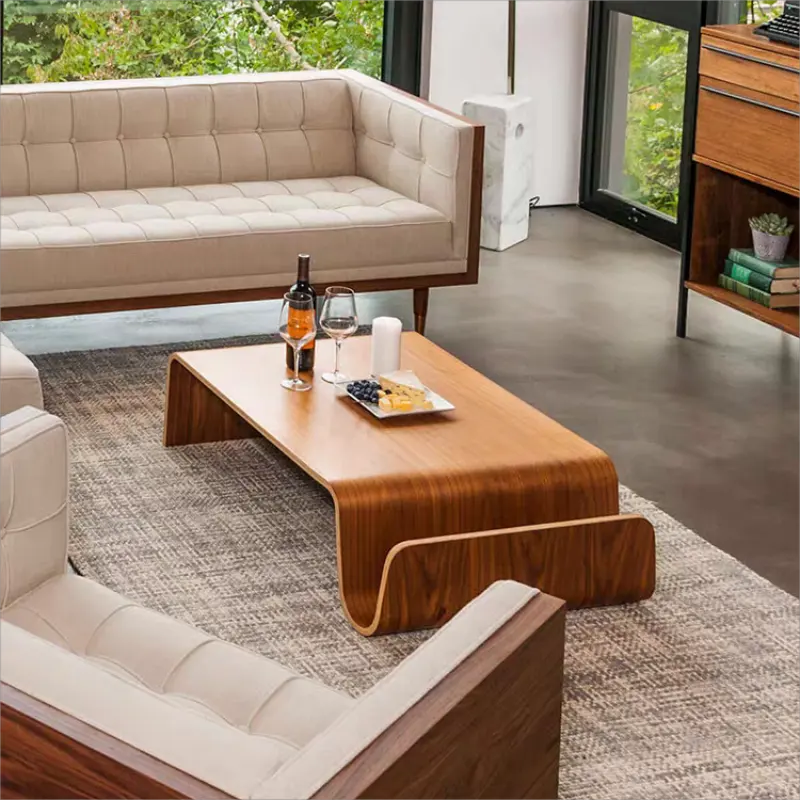 Hotel rumah ruang tamu furnitur Modern mewah populer kayu lapis padat meja kopi teh