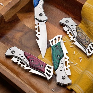 Couteau pliant multifonctionnel OEM personnalisable en acier inoxydable avec manche en Micarta et lame à pointe tombante pour usage extérieur - Product Image 1
