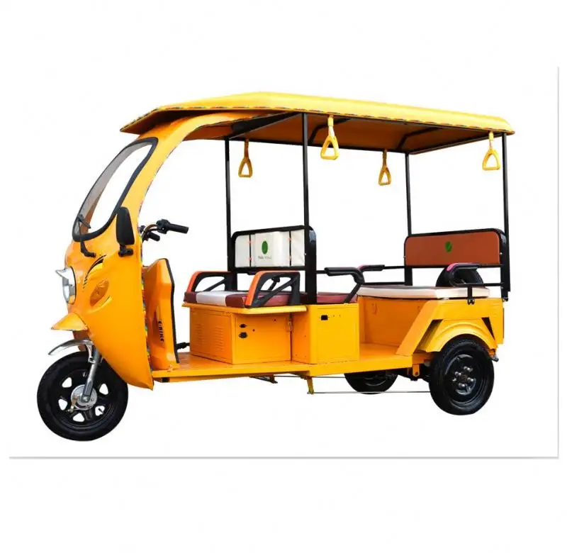 6 Seats Solar Electric Tricycle Passenger Closed Body 1000W Electric Tricycle Adult tuk tuk