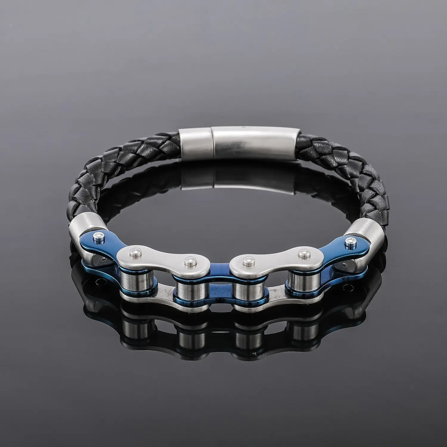 Wholesale Trendy Fashion Personality Genuine Leather Bicycle Chain Men'S Bracelet